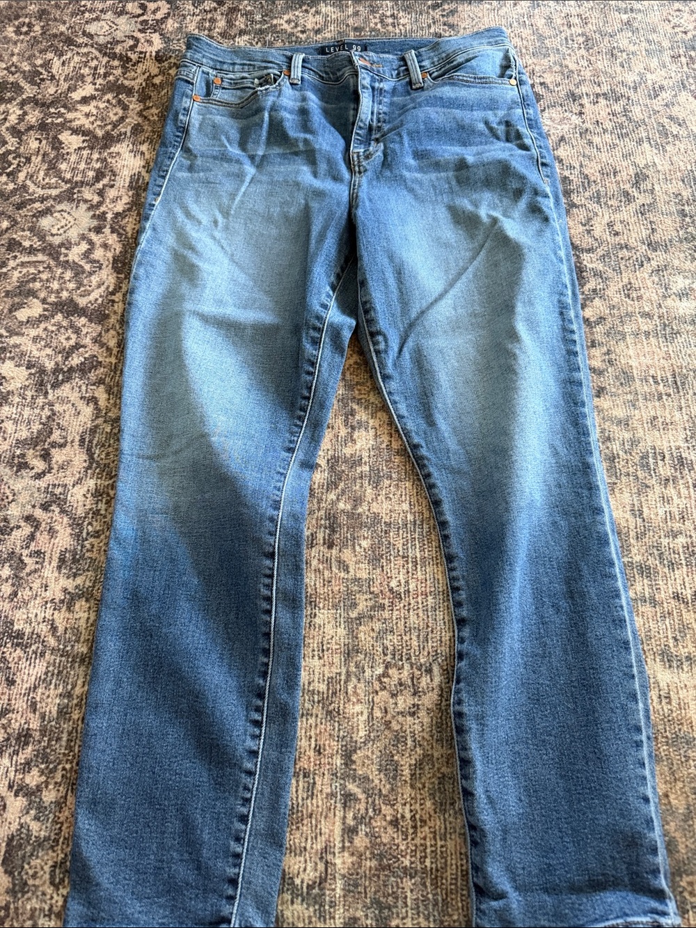 Level 99 Women's Straight Leg Jeans in Medium Blue Wash